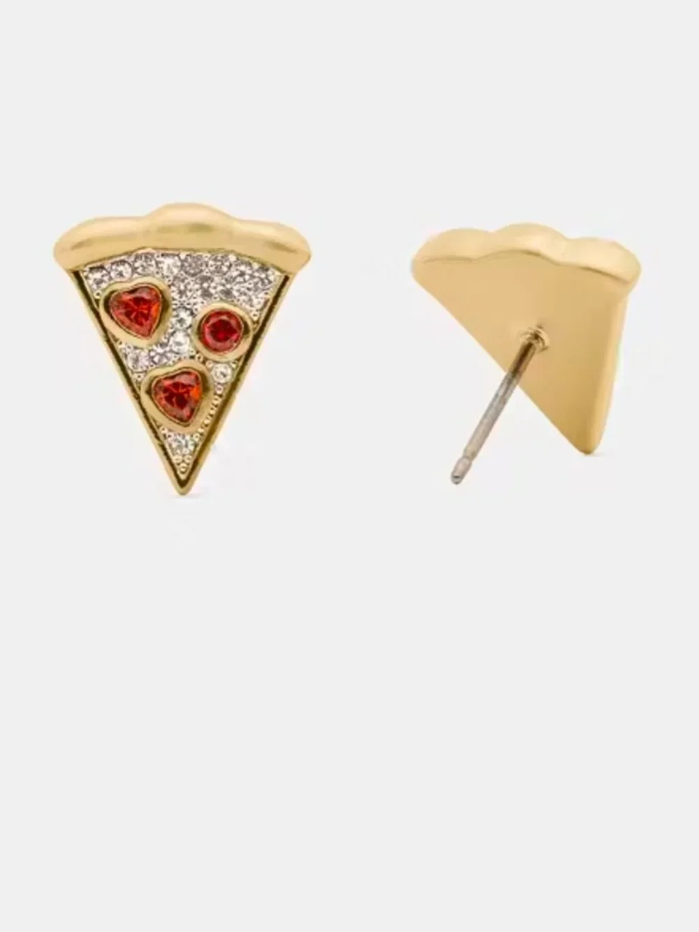 Kate Spade NEW New York Cubic Zirconia Pizza My Heart Stud Earrings